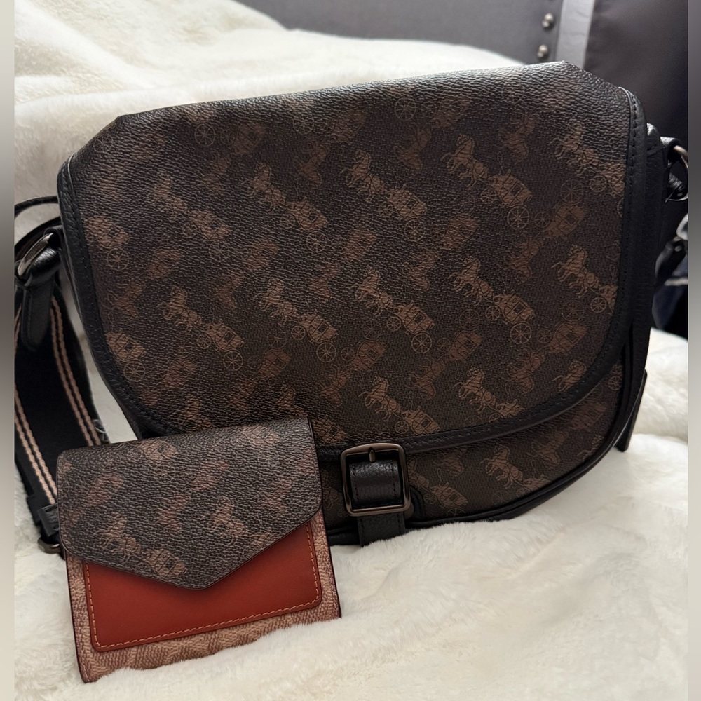 Coach Hitch crossbody and matching wallet.